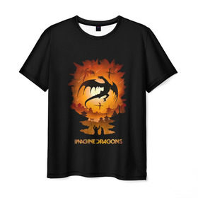 Мужская футболка 3D с принтом Драконы Imagine Dragons в Курске, 100% полиэфир | прямой крой, круглый вырез горловины, длина до линии бедер | dragons | imagine | альтернативный | американская | бэн макки | группа | драгонс | дэн платцман | дэн рейнольдс | имеджин | инди | индирок | рок | уэйн сермон