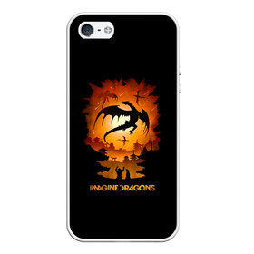 Чехол для iPhone 5/5S матовый с принтом Драконы Imagine Dragons в Курске, Силикон | Область печати: задняя сторона чехла, без боковых панелей | dragons | imagine | альтернативный | американская | бэн макки | группа | драгонс | дэн платцман | дэн рейнольдс | имеджин | инди | индирок | рок | уэйн сермон