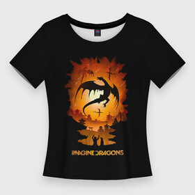 Женская футболка 3D Slim с принтом Драконы Imagine Dragons в Курске,  |  | dragons | imagine | альтернативный | американская | бэн макки | группа | драгонс | дэн платцман | дэн рейнольдс | имеджин | инди | индирок | рок | уэйн сермон
