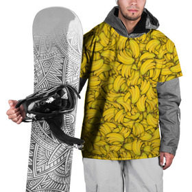 Накидка на куртку 3D с принтом Бананы в Курске, 100% полиэстер |  | banana | vegan | банан | веган | желтый | паттерн | текстура | фрукт