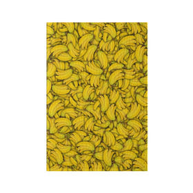 Обложка для паспорта матовая кожа с принтом Бананы в Курске, натуральная матовая кожа | размер 19,3 х 13,7 см; прозрачные пластиковые крепления | Тематика изображения на принте: banana | vegan | банан | веган | желтый | паттерн | текстура | фрукт