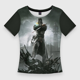 Женская футболка 3D Slim с принтом Dishonored 2 в Курске,  |  | dunwall | дануолл | корво аттано