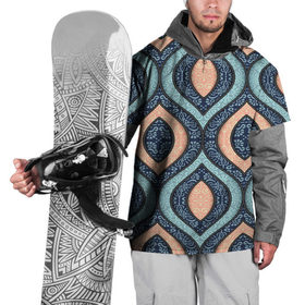 Накидка на куртку 3D с принтом Восточные узоры в Курске, 100% полиэстер |  | бежевый | кружево | мода | модные | синий | узоры | цвет | цветные | яркие
