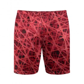 Мужские шорты 3D спортивные с принтом Сетка в Курске,  |  | красный | модные | пластик | сети | сетка | текстура | цвет