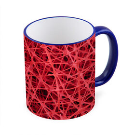 Кружка 3D с принтом Сетка в Курске, керамика | ёмкость 330 мл | красный | модные | пластик | сети | сетка | текстура | цвет