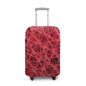 Чехол для чемодана 3D с принтом Сетка в Курске, 86% полиэфир, 14% спандекс | двустороннее нанесение принта, прорези для ручек и колес | красный | модные | пластик | сети | сетка | текстура | цвет