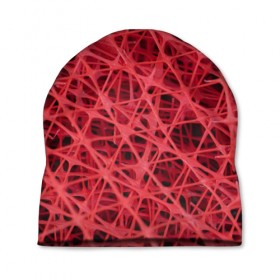 Шапка 3D с принтом Сетка в Курске, 100% полиэстер | универсальный размер, печать по всей поверхности изделия | красный | модные | пластик | сети | сетка | текстура | цвет