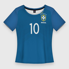 Женская футболка 3D Slim с принтом Нэймар Форма Гостевая 17 18 в Курске,  |  | Тематика изображения на принте: brazil | jr | neymar | paris saint garmain | psg | world cup | бразилия | неймар | нэймар | по футболу | сборная бразилии | футбольная форма | чемпионат мира