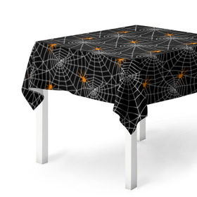 Скатерть 3D с принтом Паутина в Курске, 100% полиэстер (ткань не мнется и не растягивается) | Размер: 150*150 см | Тематика изображения на принте: gothic | halloween | spider | паук | паутина | хэллоуин