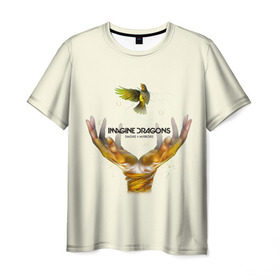 Мужская футболка 3D с принтом Руки с птичкой Imagine Dragons в Курске, 100% полиэфир | прямой крой, круглый вырез горловины, длина до линии бедер | альтернативный | американская | группа | драгонс | имеджин | инди | индирок | поп | рок | электроник