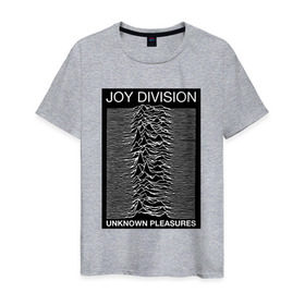 Мужская футболка хлопок с принтом Joy Division в Курске, 100% хлопок | прямой крой, круглый вырез горловины, длина до линии бедер, слегка спущенное плечо. | Тематика изображения на принте: postpunk | unknown pleasures | бернард самнер | британская рок группа | джой дивижн | иэн кёртис | неизвестные удовольствия | питер хук | постпанк | стивен моррис