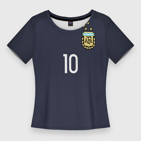 Женская футболка 3D Slim с принтом Месси Форма Домашняя 17 18 в Курске,  |  | leo | lionel | mesi | messi | world cup | аргентина | лео | лионель | меси | месси | сборной | футбольная форма | чемпионат мира