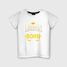Детская футболка хлопок с принтом Legends are born in april в Курске, 100% хлопок | круглый вырез горловины, полуприлегающий силуэт, длина до линии бедер | april | апрель | день рождения | подарок | праздник