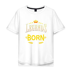 Мужская футболка хлопок Oversize с принтом Legends are born in october в Курске, 100% хлопок | свободный крой, круглый ворот, “спинка” длиннее передней части | Тематика изображения на принте: 