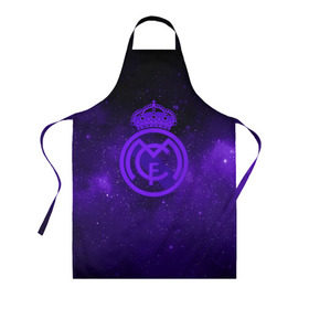 Фартук 3D с принтом FC Real Madrid(SPACE STYLE) в Курске, 100% полиэстер | общий размер — 65 х 85 см, ширина нагрудника — 26 см, горловина — 53 см, длина завязок — 54 см, общий обхват в поясе — 173 см. Принт на завязках и на горловине наносится с двух сторон, на основной части фартука — только с внешней стороны | real madrid | футбол | футбольный клуб | чемпионат