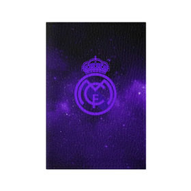 Обложка для паспорта матовая кожа с принтом FC Real Madrid(SPACE STYLE) в Курске, натуральная матовая кожа | размер 19,3 х 13,7 см; прозрачные пластиковые крепления | real madrid | футбол | футбольный клуб | чемпионат