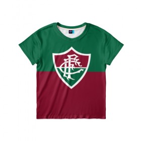 Детская футболка 3D с принтом Fluminense(Бразилия) в Курске, 100% гипоаллергенный полиэфир | прямой крой, круглый вырез горловины, длина до линии бедер, чуть спущенное плечо, ткань немного тянется | fluminense | football | footer | soccer | socker | бразилия | спорт | футбол | футбольный клуб
