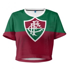Женская футболка 3D укороченная с принтом Fluminense(Бразилия) в Курске, 100% полиэстер | круглая горловина, длина футболки до линии талии, рукава с отворотами | fluminense | football | footer | soccer | socker | бразилия | спорт | футбол | футбольный клуб