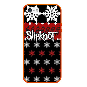 Чехол для iPhone 5/5S матовый с принтом Праздничный Slipknot в Курске, Силикон | Область печати: задняя сторона чехла, без боковых панелей | Тематика изображения на принте: slipknot | альтернативный метал | андерс | грув метал | колсефни | кори | красный | метал | музыка | новогодний | новый год | ню метал | рождество | рок | слипкнот | снежинки | тейлор