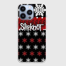 Чехол для iPhone 13 Pro с принтом Праздничный Slipknot в Курске,  |  | Тематика изображения на принте: slipknot | альтернативный метал | андерс | грув метал | колсефни | кори | красный | метал | музыка | новогодний | новый год | ню метал | рождество | рок | слипкнот | снежинки | тейлор