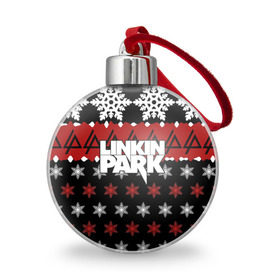 Ёлочный шар с принтом Праздничный Linkin Park в Курске, Пластик | Диаметр: 77 мм | b | chester | linkin park | альтернативный метал | альтернативный рок | беннингтон | группа | знак | красный | линкин парк | музыкант | надпись | новогодний | новый год | ню метал | певец | праздник | рождество
