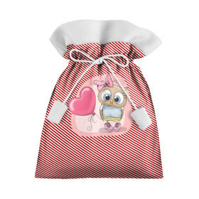 Подарочный 3D мешок с принтом Совушка девочка в Курске, 100% полиэстер | Размер: 29*39 см | heart | love forever | pattern | texture | valentines day | детский | животные | забавные | любовь | милые | сердечки | сердце | текстуры