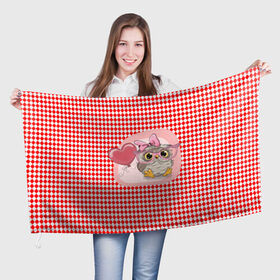 Флаг 3D с принтом Маленькая совушка в Курске, 100% полиэстер | плотность ткани — 95 г/м2, размер — 67 х 109 см. Принт наносится с одной стороны | 