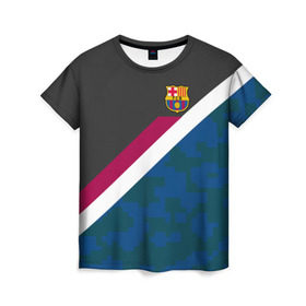 Женская футболка 3D с принтом FC Barcelona Sport camo II в Курске, 100% полиэфир ( синтетическое хлопкоподобное полотно) | прямой крой, круглый вырез горловины, длина до линии бедер | fc | fc barcelona | fcb | fly emirates | ronaldo | абстракция | барселона | геометрия | зож | клуб | линии | месси | модные | мяч | реал мадрид | спорт | спортивные | тренды | футбол | футбольный клуб | эмблема