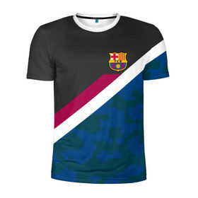 Мужская футболка 3D спортивная с принтом FC Barcelona Sport camo II в Курске, 100% полиэстер с улучшенными характеристиками | приталенный силуэт, круглая горловина, широкие плечи, сужается к линии бедра | Тематика изображения на принте: fc | fc barcelona | fcb | fly emirates | ronaldo | абстракция | барселона | геометрия | зож | клуб | линии | месси | модные | мяч | реал мадрид | спорт | спортивные | тренды | футбол | футбольный клуб | эмблема