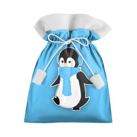 Подарочный 3D мешок с принтом Penguin blue в Курске, 100% полиэстер | Размер: 29*39 см | Тематика изображения на принте: blue | cartoon | penguin | милый | мультик | мультфильм | пингвин | рисунок