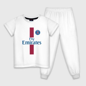 Детская пижама хлопок с принтом Пари Сен-Жермен 2018 в Курске, 100% хлопок |  брюки и футболка прямого кроя, без карманов, на брюках мягкая резинка на поясе и по низу штанин
 | fc | fly emirates | paris | psg | лого | париж | псж | спорт | спортивные | фк | футбольный клуб