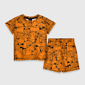 Детский костюм с шортами 3D с принтом Лисички в Курске,  |  | fox | лиса | лисички | рыжая лиса | фокс