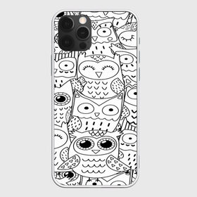 Чехол для iPhone 12 Pro Max с принтом Совушки pattern в Курске, Силикон |  | bird | owl | животные | ночные птицы | птицы | совы