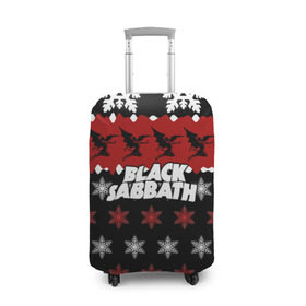 Чехол для чемодана 3D с принтом Праздничный Black Sabbath в Курске, 86% полиэфир, 14% спандекс | двустороннее нанесение принта, прорези для ручек и колес | black sabbath | группа | новогодний | новый год | рождество | свитер | снежинки | хард рок | хеви метал