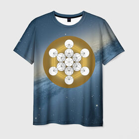 Мужская футболка 3D с принтом Куб метатрона в Курске, 100% полиэфир | прямой крой, круглый вырез горловины, длина до линии бедер | архангел | геометрия пространства | древо жизни | куб метатрона | мельхиседек | меркаба | мудрость | сакральная геометрия | цветок жизни