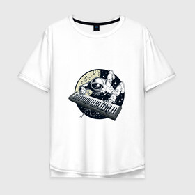 Мужская футболка хлопок Oversize с принтом Piano в Курске, 100% хлопок | свободный крой, круглый ворот, “спинка” длиннее передней части | клавишник | пианино | пианист | рояль. | фортепиано
