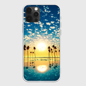 Чехол для iPhone 12 Pro Max с принтом Туристический Рай в Курске, Силикон |  | Тематика изображения на принте: блик | вода | волна | восход | закат | море | небо | облако | отблеск | отпуск | отражение | пальма | солнце | турист