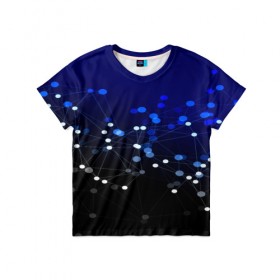 Детская футболка 3D с принтом Молекулярный в Курске, 100% гипоаллергенный полиэфир | прямой крой, круглый вырез горловины, длина до линии бедер, чуть спущенное плечо, ткань немного тянется | abstraction | internet | абстракция | молекула | текстура | технологии | узоры | форма | фрактал | цвет