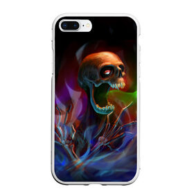 Чехол для iPhone 7Plus/8 Plus матовый с принтом Skull в Курске, Силикон | Область печати: задняя сторона чехла, без боковых панелей | halloween | pumpkin | witch | ведьма | демон | кот | тыква | хэллоуин | череп