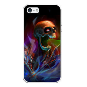 Чехол для iPhone 5/5S матовый с принтом Skull в Курске, Силикон | Область печати: задняя сторона чехла, без боковых панелей | halloween | pumpkin | witch | ведьма | демон | кот | тыква | хэллоуин | череп