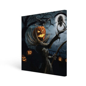 Холст квадратный с принтом Jack в Курске, 100% ПВХ |  | halloween | pumpkin | witch | ведьма | демон | кот | тыква | хэллоуин | череп