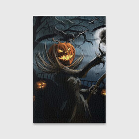 Обложка для паспорта матовая кожа с принтом Jack в Курске, натуральная матовая кожа | размер 19,3 х 13,7 см; прозрачные пластиковые крепления | Тематика изображения на принте: halloween | pumpkin | witch | ведьма | демон | кот | тыква | хэллоуин | череп