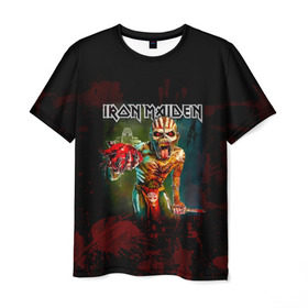 Мужская футболка 3D с принтом Индеец Iron Maiden в Курске, 100% полиэфир | прямой крой, круглый вырез горловины, длина до линии бедер | iron maiden | адриан смит | айрон мейден | группа | дэйв мюррей | железная дева | ирон майден | кровь | метал | мрачный | музыка | песни | рок | сердце | стив харрис | тяжелый | хеви | хевиметал