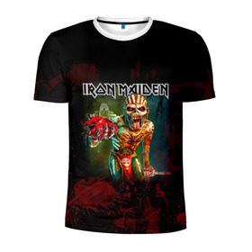 Мужская футболка 3D спортивная с принтом Индеец Iron Maiden в Курске, 100% полиэстер с улучшенными характеристиками | приталенный силуэт, круглая горловина, широкие плечи, сужается к линии бедра | iron maiden | адриан смит | айрон мейден | группа | дэйв мюррей | железная дева | ирон майден | кровь | метал | мрачный | музыка | песни | рок | сердце | стив харрис | тяжелый | хеви | хевиметал