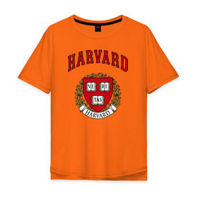 Мужская футболка хлопок Oversize с принтом Harvard university в Курске, 100% хлопок | свободный крой, круглый ворот, “спинка” длиннее передней части | вуз | гарвард | герб | лига плюща | массачусетс | престижный | сша | университет