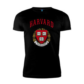 Мужская футболка премиум с принтом Harvard university в Курске, 92% хлопок, 8% лайкра | приталенный силуэт, круглый вырез ворота, длина до линии бедра, короткий рукав | вуз | гарвард | герб | лига плюща | массачусетс | престижный | сша | университет