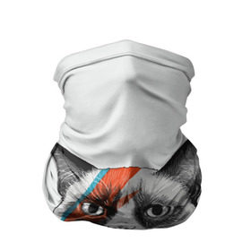 Бандана-труба 3D с принтом Grumpy cat (David Bowie) в Курске, 100% полиэстер, ткань с особыми свойствами — Activecool | плотность 150‒180 г/м2; хорошо тянется, но сохраняет форму | Тематика изображения на принте: бодиарт | грумпи | дэвид боуи | злой кот | интернет | котей | котик | кошка | мем | мемас | мемчик. | молния на лице | рисунок на лице | сердитый