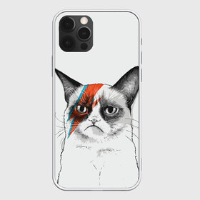 Чехол для iPhone 12 Pro Max с принтом Grumpy cat (David Bowie) в Курске, Силикон |  | бодиарт | грумпи | дэвид боуи | злой кот | интернет | котей | котик | кошка | мем | мемас | мемчик. | молния на лице | рисунок на лице | сердитый