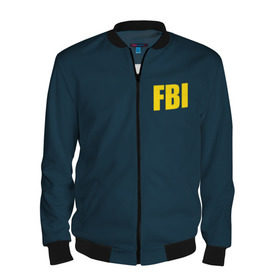 Мужской бомбер 3D с принтом FBI в Курске, 100% полиэстер | застегивается на молнию, по бокам два кармана без застежек, по низу бомбера и на воротнике - эластичная резинка | Тематика изображения на принте: fbi jacket | special forces | спецслужбы | фбр | федеральное бюро расследований