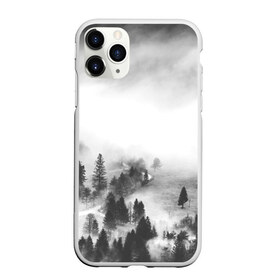 Чехол для iPhone 11 Pro матовый с принтом Лес и туман в Курске, Силикон |  | Тематика изображения на принте: black and white | лес | лес и туман | туман | чернобелый  фон | чернобелый лес